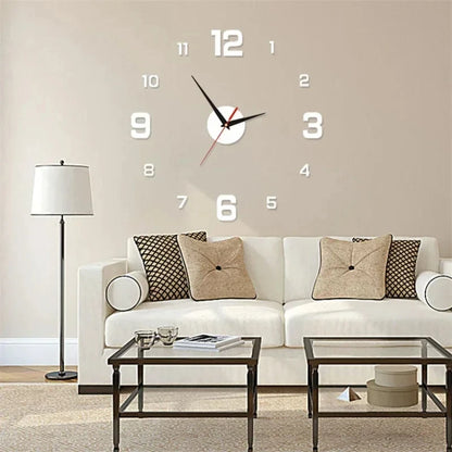 Creative Frameless DlY Wall Clock WallDecal Home Silent Clock Living