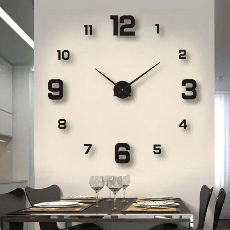 Creative Frameless DlY Wall Clock WallDecal Home Silent Clock Living